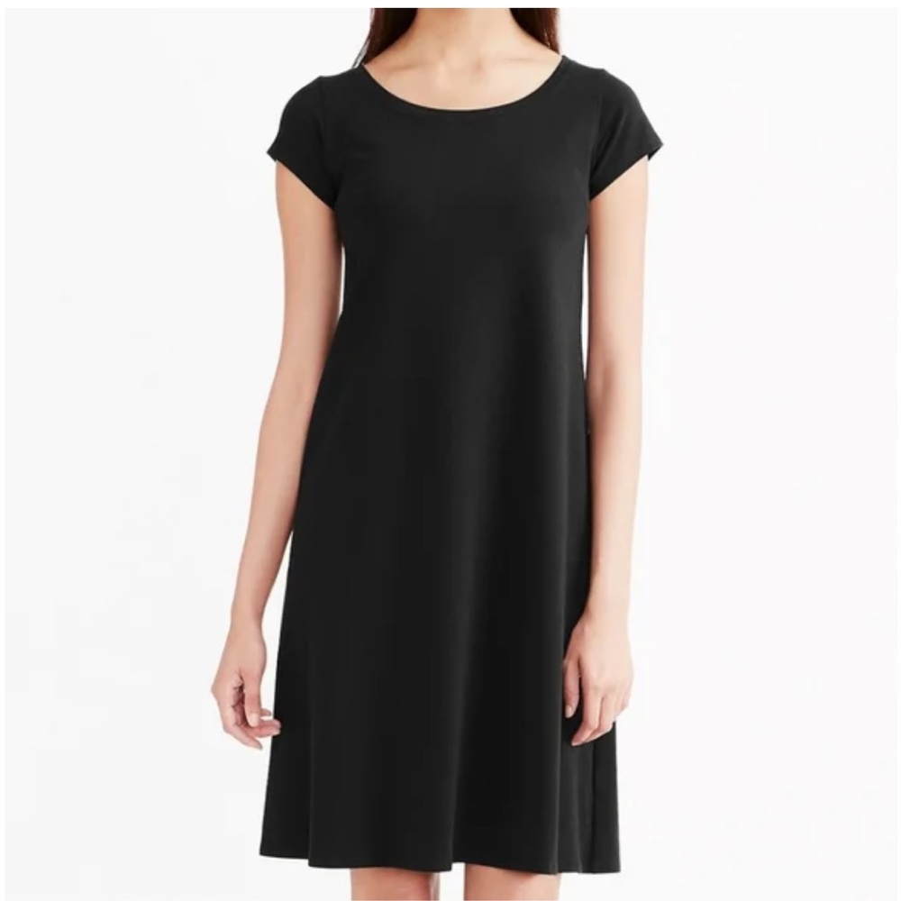Eileen Fisher Classic Black Midi Dress